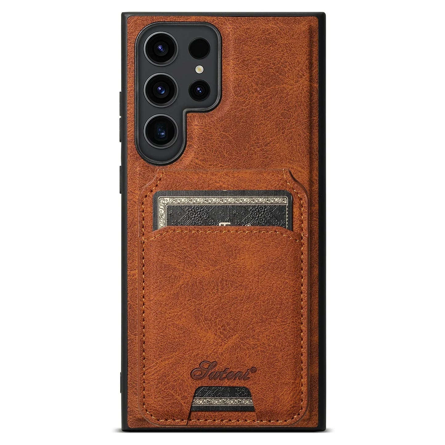 Coque en Cuir Vintage avec Porte-Carte – Étui Élégant pour Samsung S séries La Coqueria