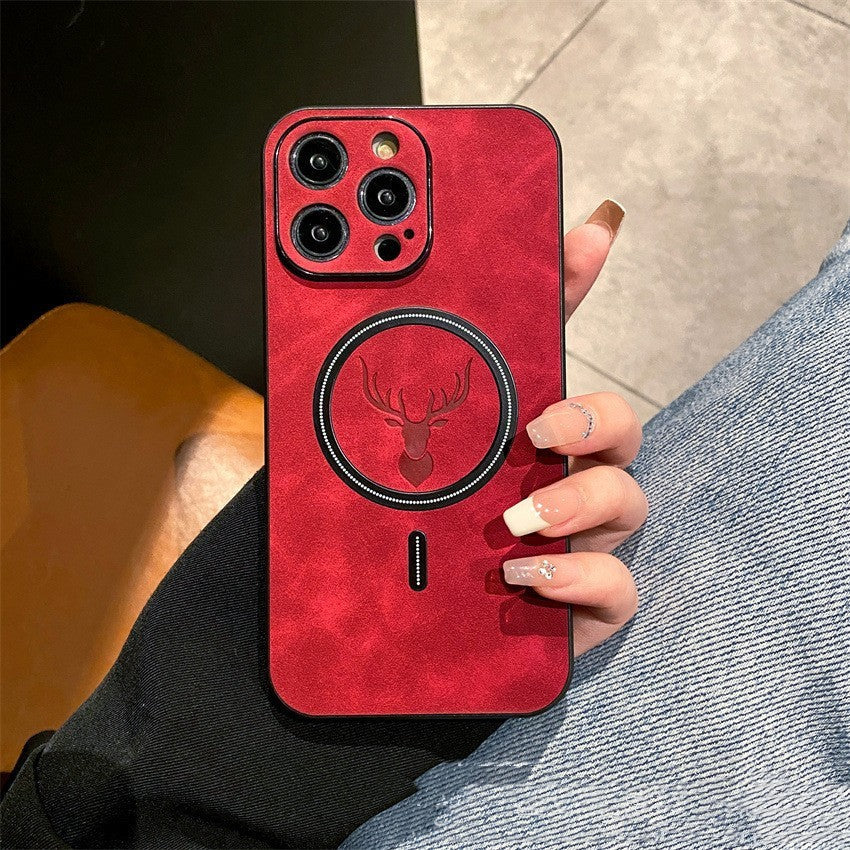 Coque Cuir Magnétique Cerf – Iphone séries 16 La Coqueria