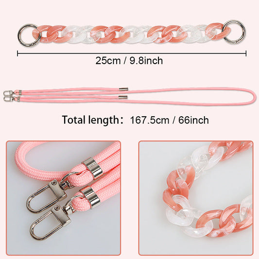 Coque avec Lanière et Chaîne Acrylique – Iphone séries 11 à 15 La Coqueria