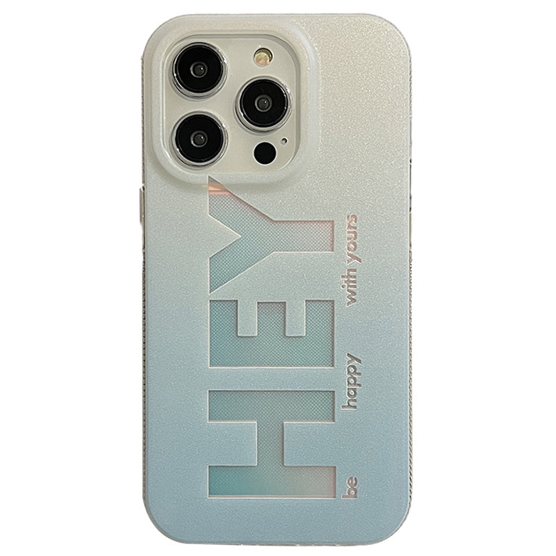 Coque “HEY” Dégradé Pastel pour Inspiration Positive - iPhone séries  La Coqueria