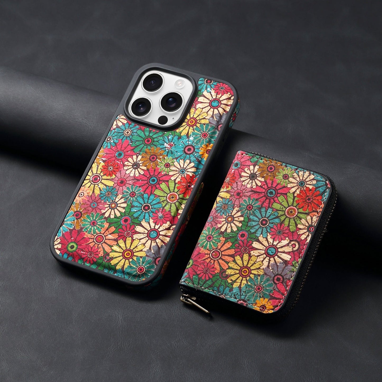 Coque Florale Pochette Zippée, Style Vintage & Anti-Vol - Iphone séries 12 à 17  La Coqueria