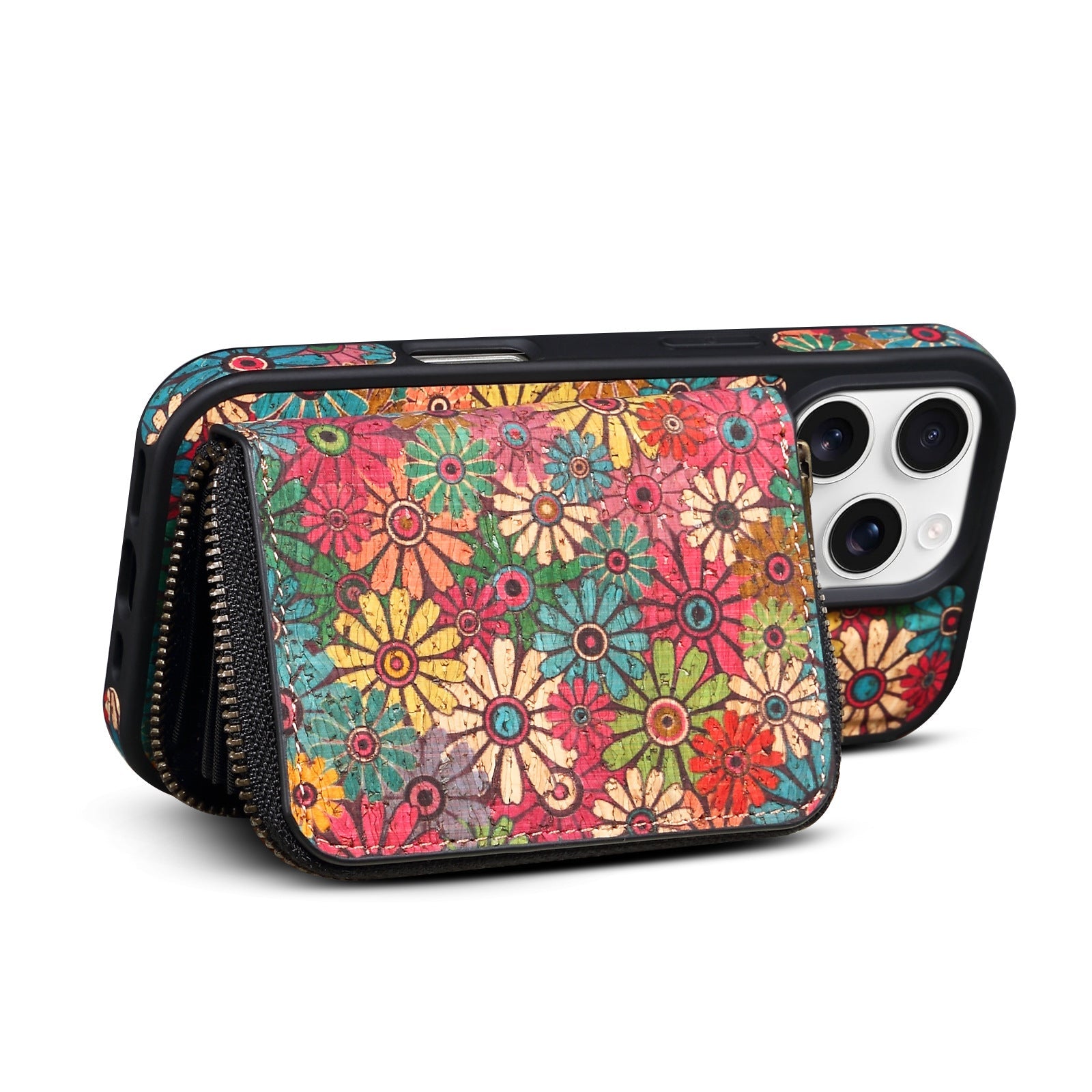 Coque Florale Pochette Zippée, Style Vintage & Anti-Vol - Iphone séries 12 à 17  La Coqueria