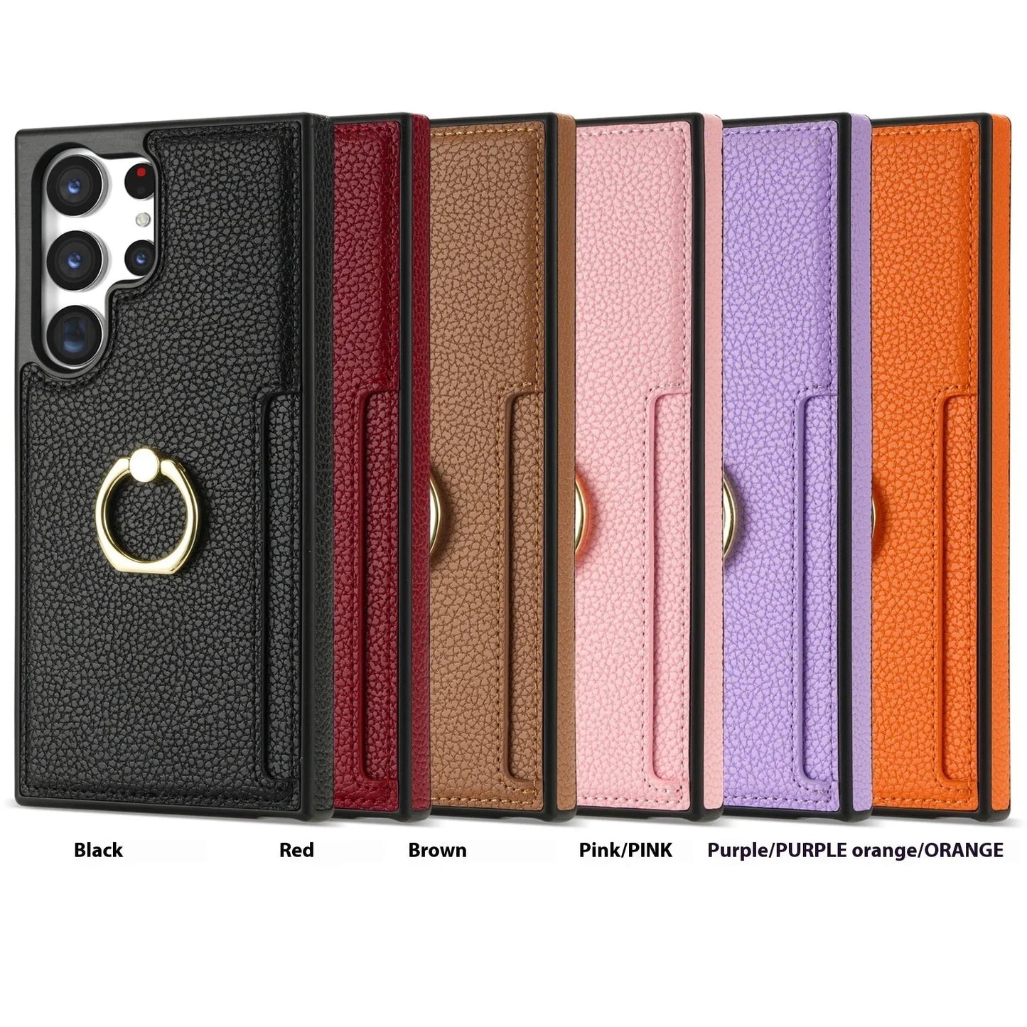 Coque Premium avec Anneau et Porte-Carte – Finition Lisse Effet Cuir pour Samsung séries A et S  La Coqueria