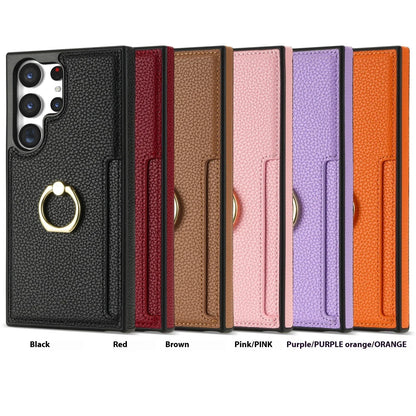 Coque Premium avec Anneau et Porte-Carte – Finition Lisse Effet Cuir pour Samsung séries A et S  La Coqueria