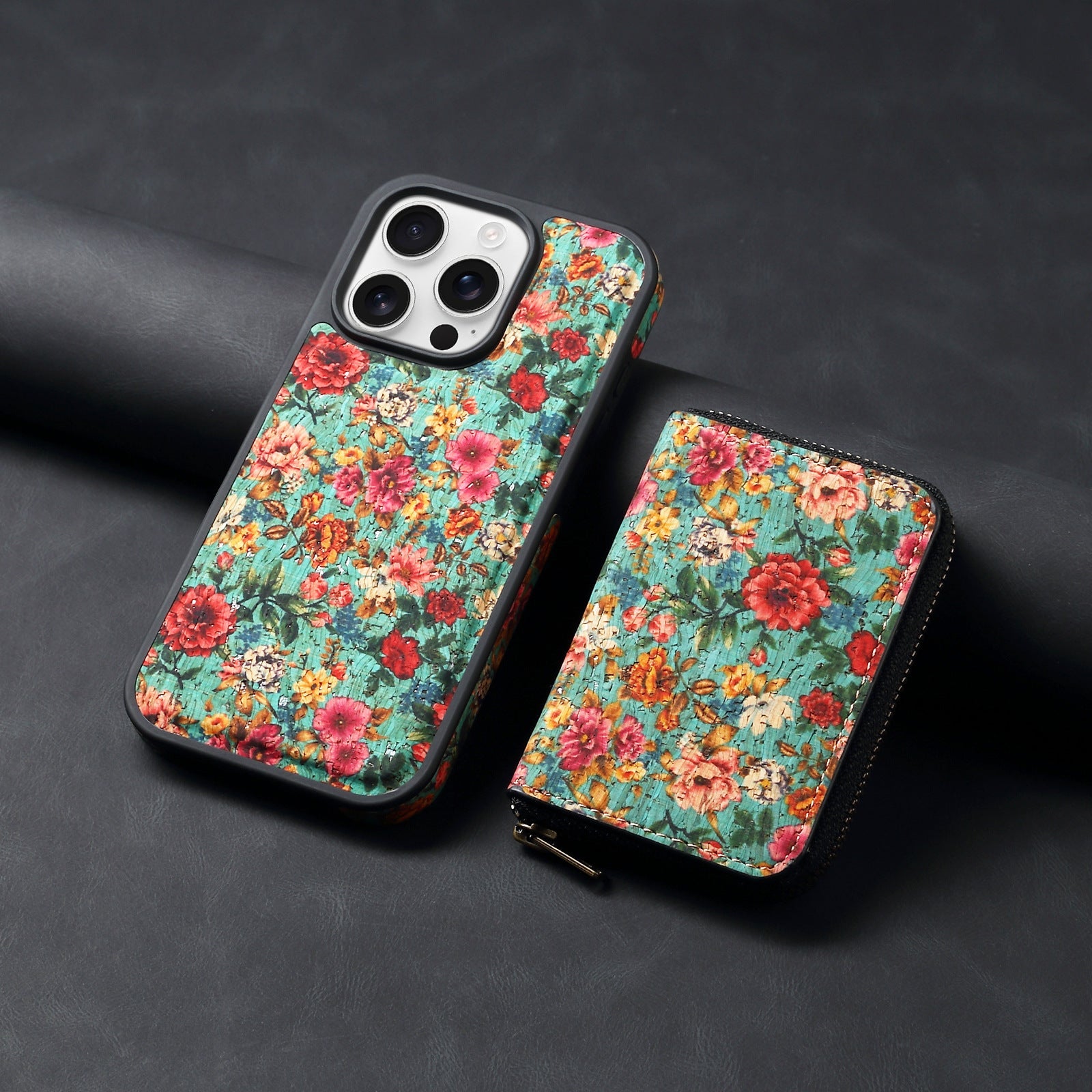 Coque Florale Pochette Zippée, Style Vintage & Anti-Vol - Iphone séries 12 à 17  La Coqueria