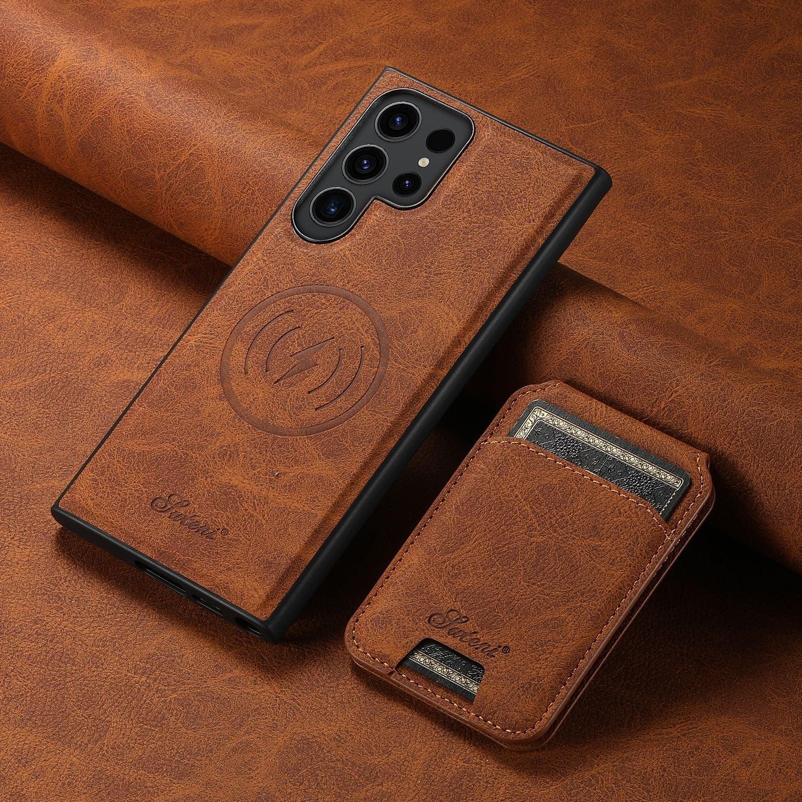 Coque en Cuir Vintage avec Porte-Carte – Étui Élégant pour Samsung S séries  La Coqueria