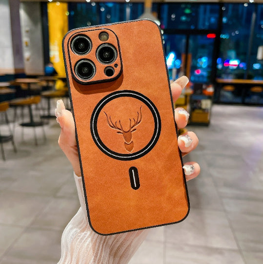 Coque Cuir Magnétique Cerf – Iphone séries 16  La Coqueria