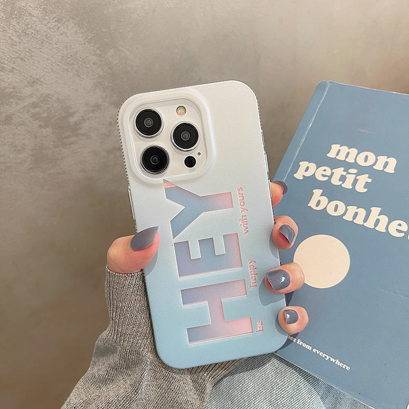 Coque “HEY” Dégradé Pastel pour Inspiration Positive - iPhone séries  La Coqueria