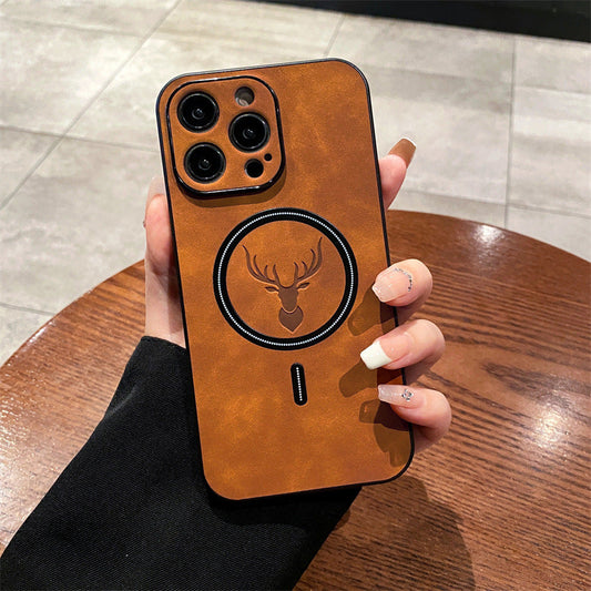 Coque Cuir Magnétique Cerf – Iphone séries 16  La Coqueria