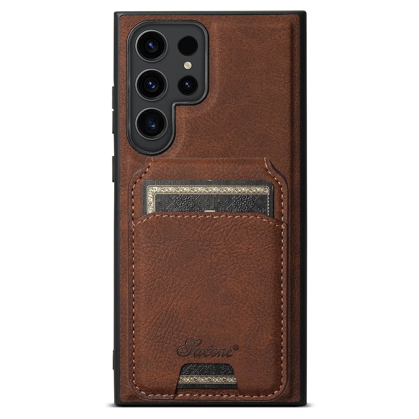 Coque en Cuir Vintage avec Porte-Carte – Étui Élégant pour Samsung S séries  La Coqueria