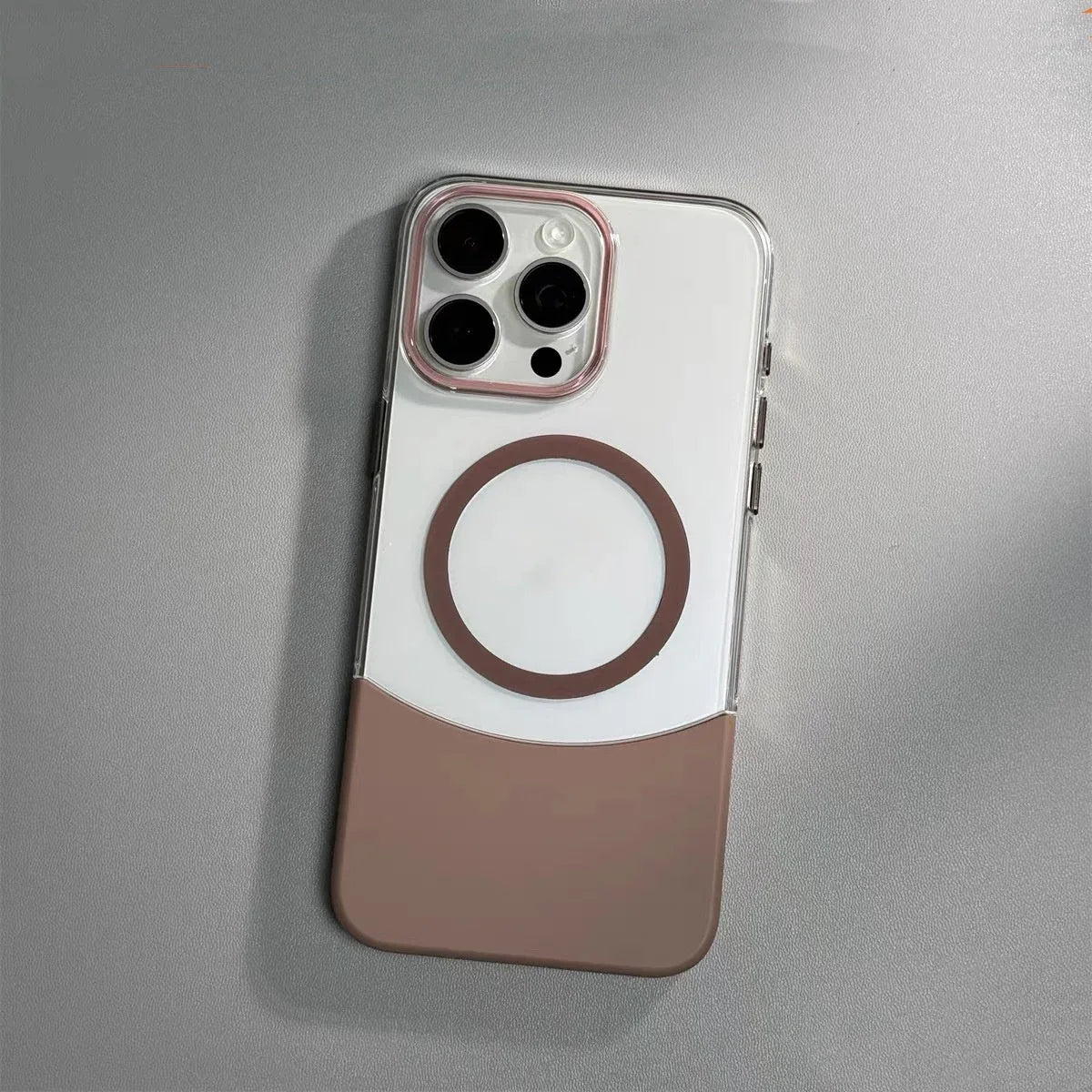 Coque Bicolore Transparente – Protection Élégante pour iPhone séries  La Coqueria