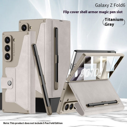 Coque Z Fold6 « Armor Flip » en Cuir Premium avec Support & Porte-Stylet  La Coqueria