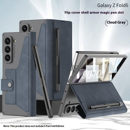Coque Z Fold6 « Armor Flip » en Cuir Premium avec Support & Porte-Stylet  La Coqueria