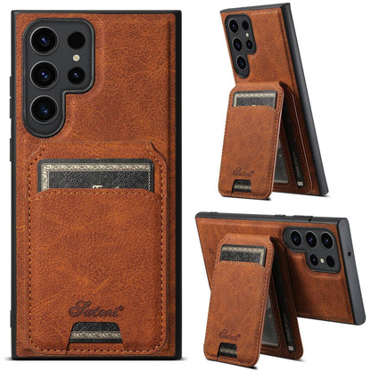 Coque en Cuir Vintage avec Porte-Carte – Étui Élégant pour Samsung S séries  La Coqueria
