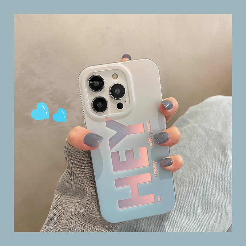 Coque “HEY” Dégradé Pastel pour Inspiration Positive - iPhone séries  La Coqueria
