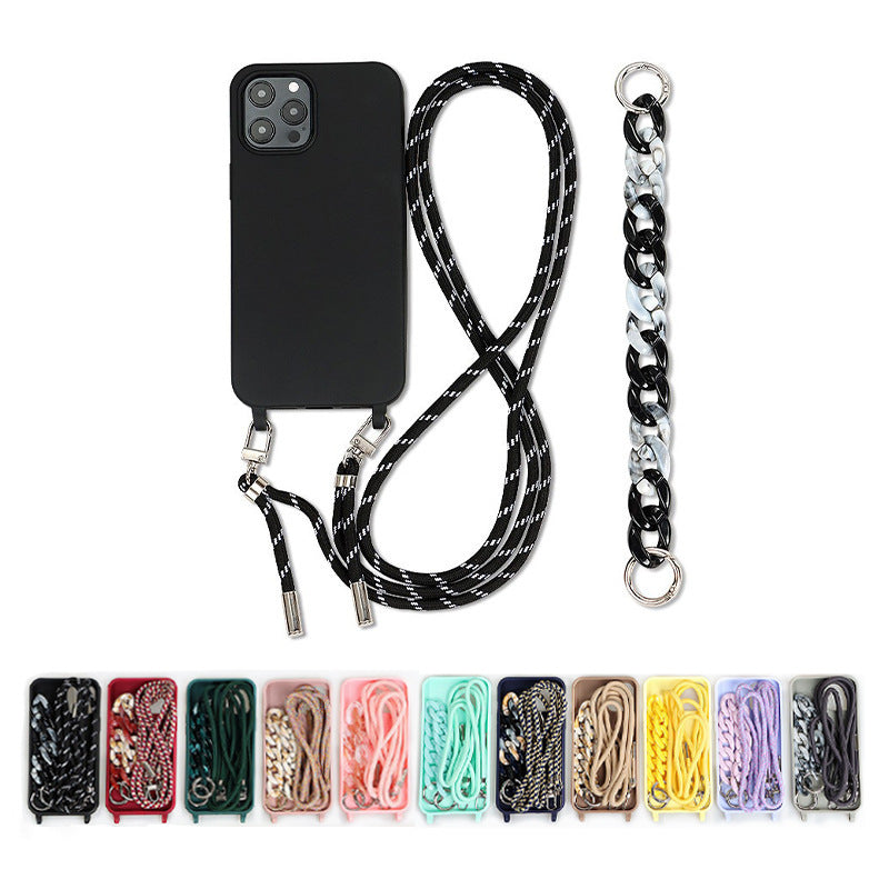 Coque avec Lanière et Chaîne Acrylique – Iphone séries 11 à 15  La Coqueria