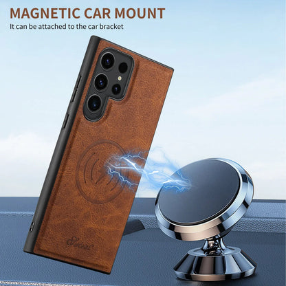 Coque en Cuir Vintage avec Porte-Carte – Étui Élégant pour Samsung S séries  La Coqueria