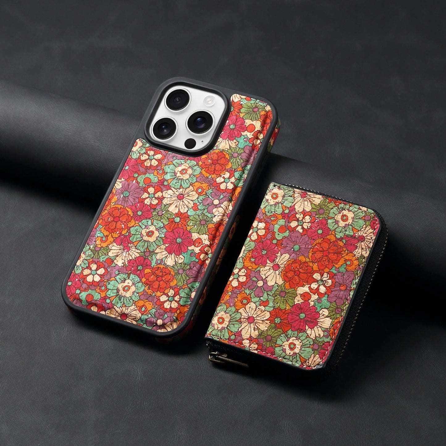 Coque Florale Pochette Zippée, Style Vintage & Anti-Vol - Iphone séries 12 à 17  La Coqueria